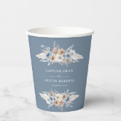 Blütenhochzeit von Boho pampas Pappbecher (Vorderseite)