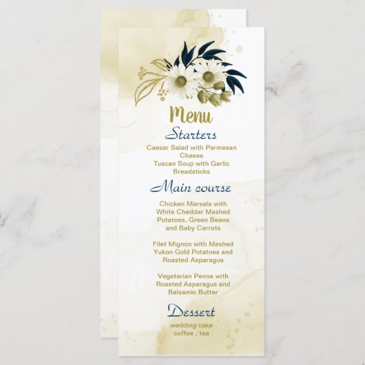 Blütenhochzeit von Marinebieddin Menükarte (Vorne/Hinten)