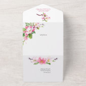 Blütenhochzeit von rosa und weißem Apfel All In One Einladung (Außenbereich)