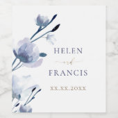 Blütenhochzeit Weinetikett (Einzelnes Label)