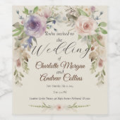 Blütenhochzeit Weinetikett (Einzelnes Label)