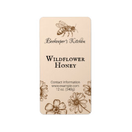 Blütenhoneybee Blasse Orange Apiary-Produkt Adressaufkleber