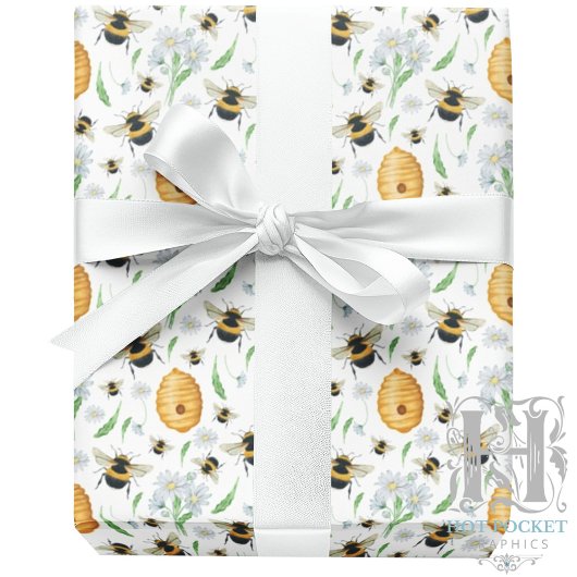 Blütenhonig Bienen Geschenkpapier