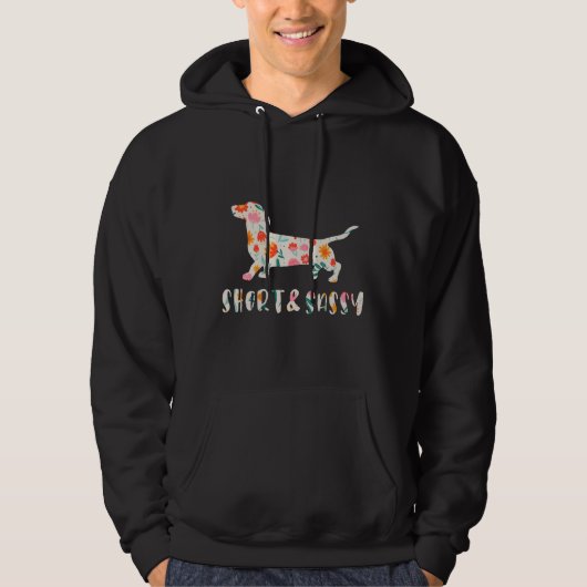 Blütenhund aus kurzer Dackel Hoodie (Vorderseite)