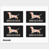 Blütenhund aus kurzer Dackel Rechteckiger Aufkleber (Blatt)