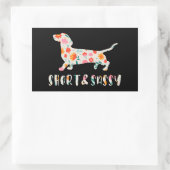 Blütenhund aus kurzer Dackel Rechteckiger Aufkleber (Tasche)