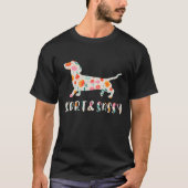 Blütenhund aus kurzer Dackel T-Shirt (Vorderseite)