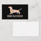 Blütenhund aus kurzer Dackel Visitenkarte (Vorne/Hinten)