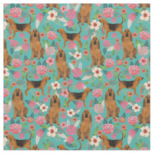 Blütenhund Vintage Blüten Türkis Stoff