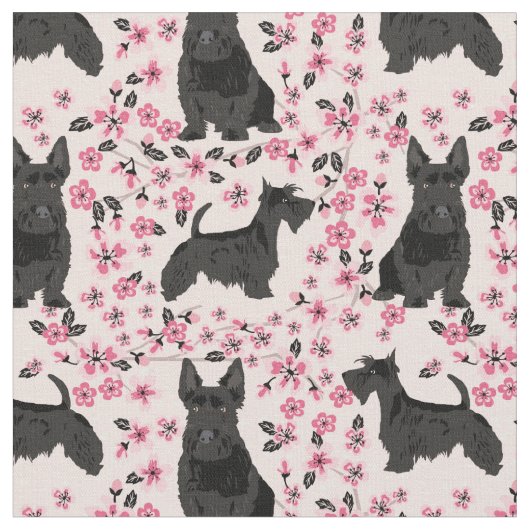 Blütenhunde Rosa Blüten Stoff (Nahaufnahme)
