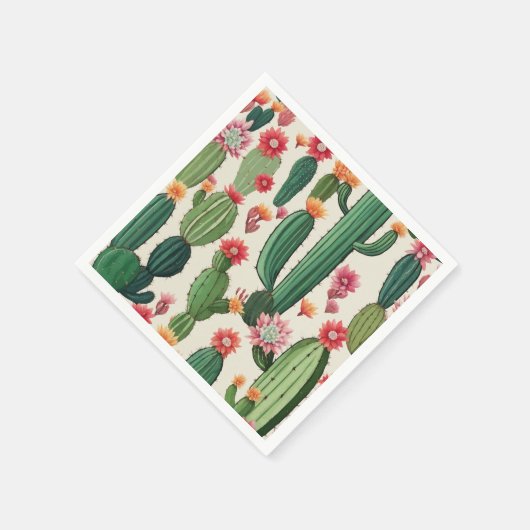 Blütenkaktus Serviette (Ecke)