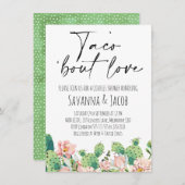 Blütenkaktus Taco 'bout Liebe Paare Dusche Einladung (Vorne/Hinten)