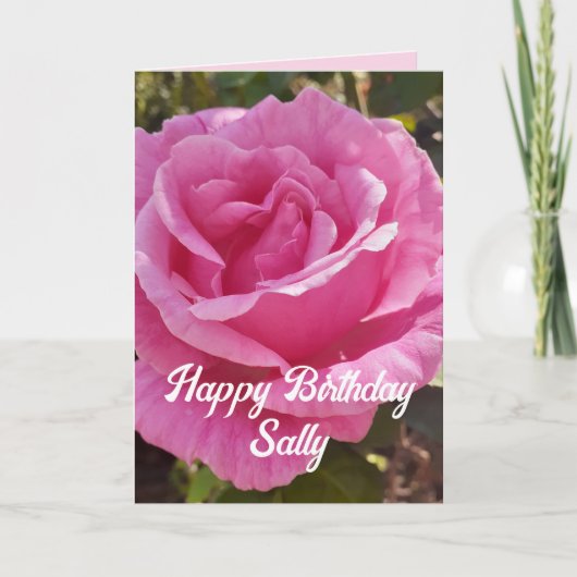 Blütenkarte der Rosa Blume, benutzerdefinierbar Karte (Vorderseite)