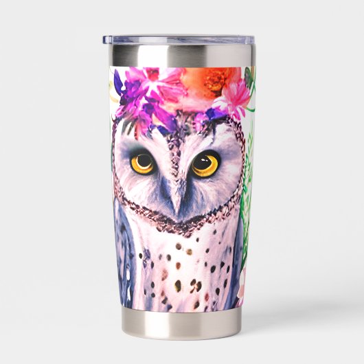 Blütenkauz personalisiert thermobecher (Rechts)