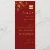 Blütenkirschblüte Chinesische Hochzeit rot Menükarte (Vorderseite)