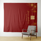 Blütenkirschblüte Chinesische Hochzeitsszenarien Wandteppich (Beispiel (Horizontal))