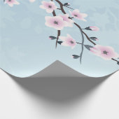 Blütenkirsche Blüten Dusty Pink Pale Blau Geschenkpapier (Ecke)