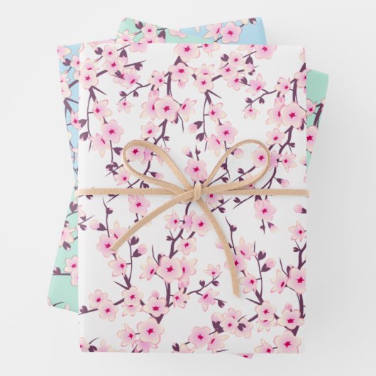 Blütenkirsche Blüten Pastelltöne Geschenkpapier Set (Beispiel)