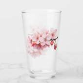 Blütenkirsche Blüten Regentropfen Glas (Rückseite)