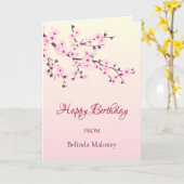 Blütenkirsche Blüten Rosa | Benutzerdefinierter Ge Karte (Gelbe Blume)