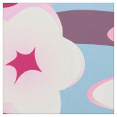 Blütenkirsche Blüten Rosa Blau Stoff (Nahaufnahme)