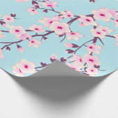 Blütenkirsche Blüten Rosa Himmel Blau Geschenkpapier (Ecke)