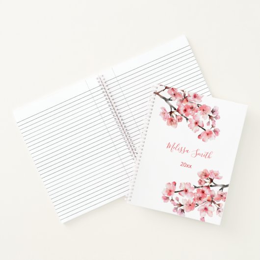 Blütenkirsche Blüten Rosa Name weiß Notizblock (Innenseite)