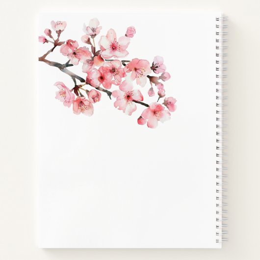 Blütenkirsche Blüten Rosa Name weiß Notizblock (Rückseite)