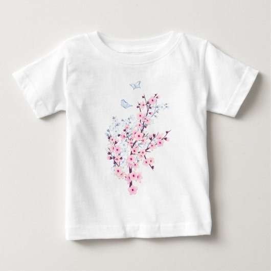 Blütenkirsche Blüten Rosa Weiß Baby T-shirt (Vorderseite)