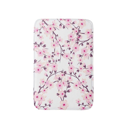 Blütenkirsche Blüten Rosa Weiß Badematte (Vorderseite Vertikal)
