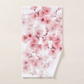 Blütenkirsche Blüten Rosa Weiß Badhandtuch Set (Handtuch)
