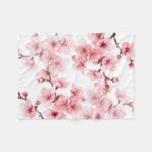 Blütenkirsche Blüten Rosa Weiß Fleecedecke (Vorderseite (Horizontal))