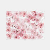 Blütenkirsche Blüten Rosa Weiß Fleecedecke (Vorderseite (Horizontal))