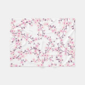 Blütenkirsche Blüten Rosa Weiß Fleecedecke (Vorderseite (Horizontal))