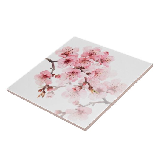 Blütenkirsche Blüten Rosa Weiß Fliese (Seite)