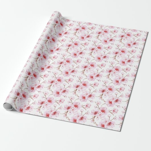 Blütenkirsche Blüten Rosa Weiß Geschenkpapier (Ungerollt)