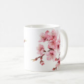 Blütenkirsche Blüten Rosa Weiß Kaffeetasse (VorderseiteRechts)