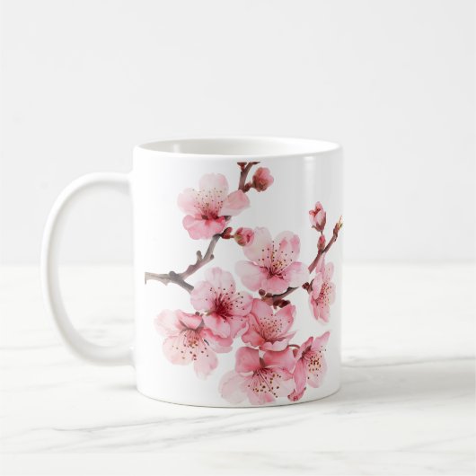 Blütenkirsche Blüten Rosa Weiß Kaffeetasse (Links)