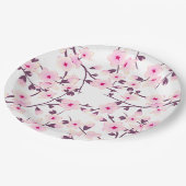 Blütenkirsche Blüten Rosa Weiß Pappteller (Schrägansicht)