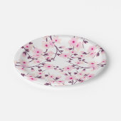 Blütenkirsche Blüten Rosa Weiß Pappteller (Schrägansicht)