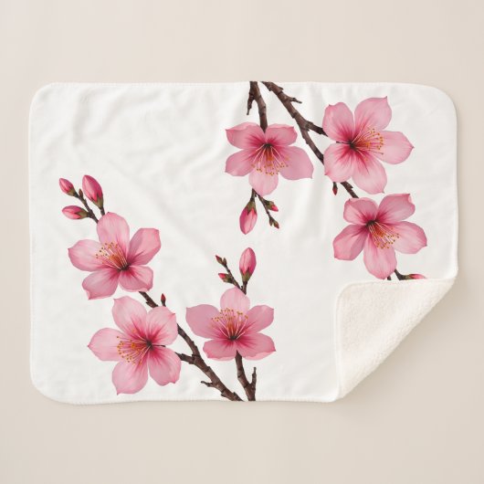 Blütenkirsche Blüten Rosa Weiß Sherpadecke (Vorderseite (Horizontal))