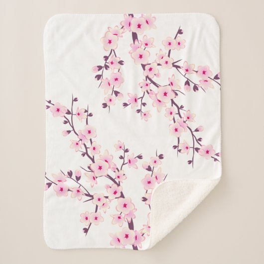 Blütenkirsche Blüten Rosa Weiß Sherpadecke (Vorderseite)