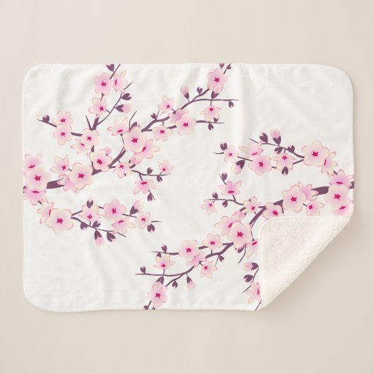 Blütenkirsche Blüten Rosa Weiß Sherpadecke (Vorderseite (Horizontal))