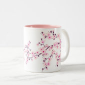Blütenkirsche Blüten Rosa Weiß Zweifarbige Tasse (VorderseiteRechts)