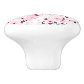 Blütenkirsche Blüten Schmetterlinge Rosa Weiß Keramikknauf (Seitenansicht)