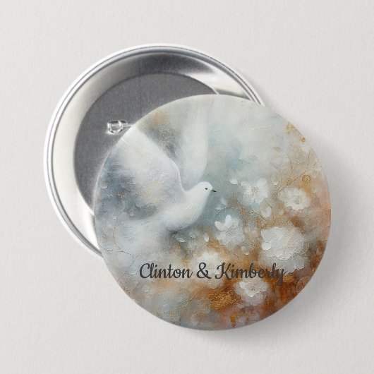 Blütenknopf Hochzeitsklopfen - Anpassbar Button (Vorne & Hinten)