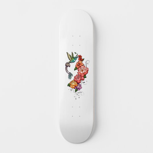 Blütenkolibri Skateboard (Vorderseite)