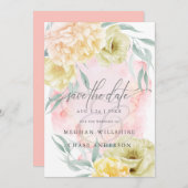 Blütenkoralle Elfenbeinpeony Blume Einladung (Vorne/Hinten)