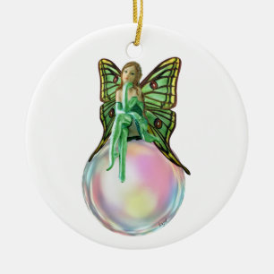 Blütenkrähe, Blume Fairy, Köche Keramik Ornament