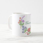 Blütenkranz Bräutigam Kaffeetasse (Vorderseite Links)